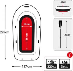 Intex Challenger 3 Inflatable Boat Set with Oars & Inflator, Multicolour