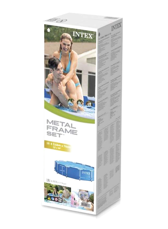 Intex Family Size Metal Frame Pool, 28210, Blue