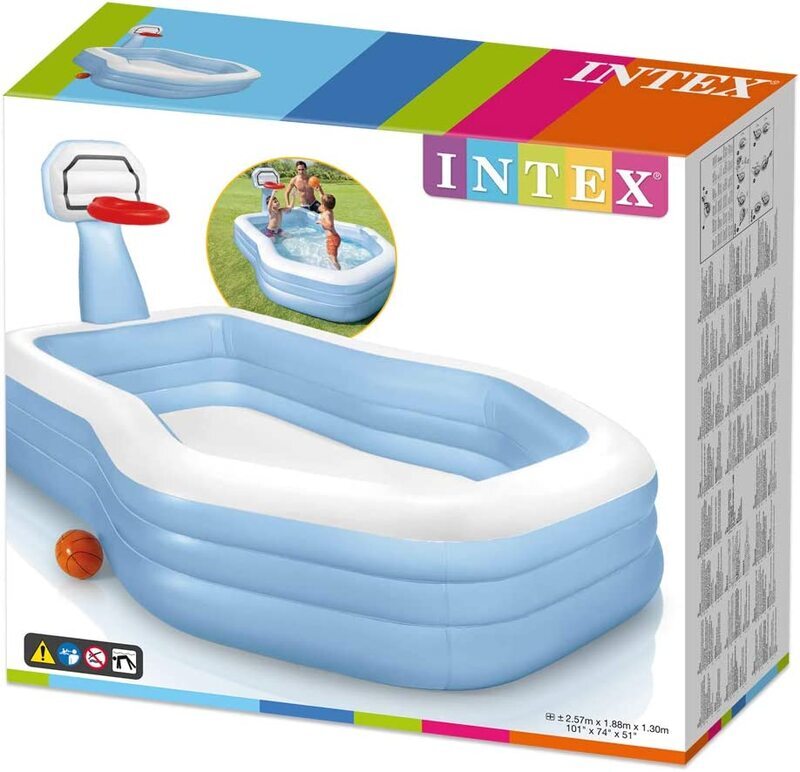 Intex Swimming Centre Shooting Hoop Family Pool, 57183, Blue