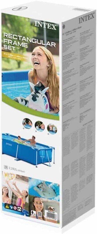 Intex Rectangular Metal Frame Pool without Pump, 28271, 260 x 160 x 65cm, Blue