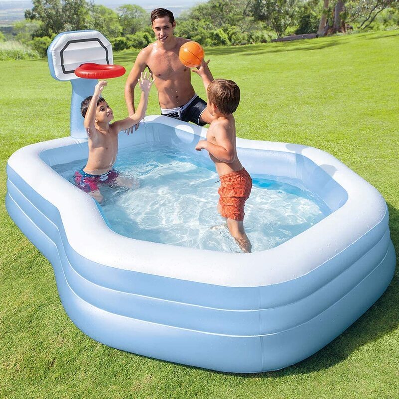 Intex Swimming Centre Shooting Hoop Family Pool, 57183, Blue