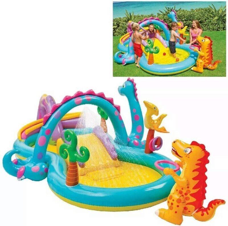 Intex Dinoland Play Centre Slide & Pool, 57135, Multicolour