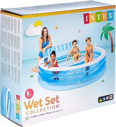 Intex 57190 Inflatable Family Luxury Paddling Pool, Blue