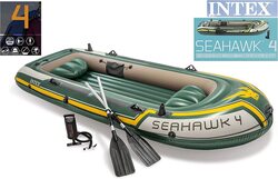 Intex Seahawk Fishing Boat Set with Oars, 68351, Multicolour