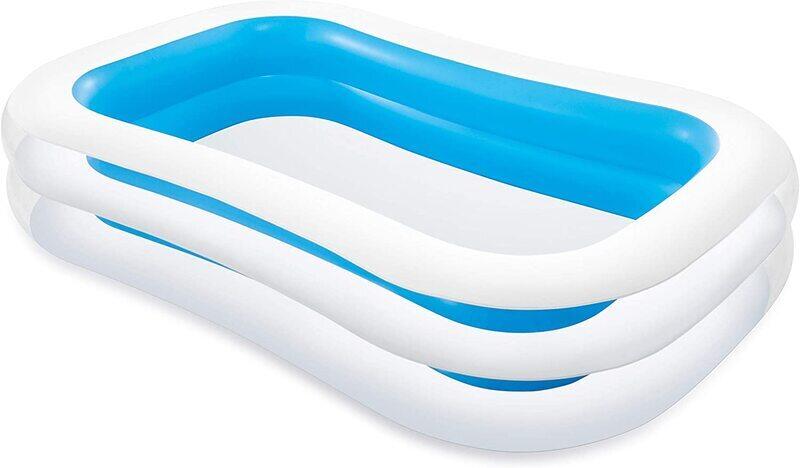 Intex Swim Centre Inflatable Family Swimming Pool, 56483Np, White/Blue