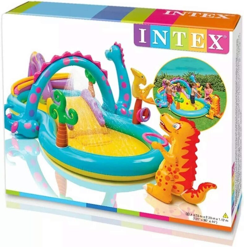 Intex Dinoland Play Centre Slide & Pool, 57135, Multicolour