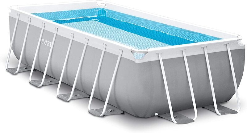 Intex Prism Frame Swimming Pool, 400 x 200 x 100cm, Grey