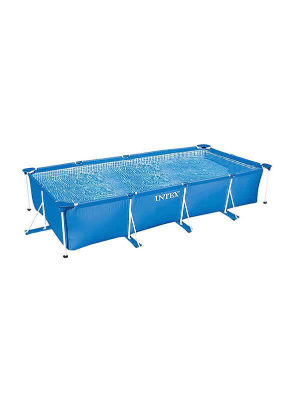 Intex Rectangular Pool Frame with Pump, Blue