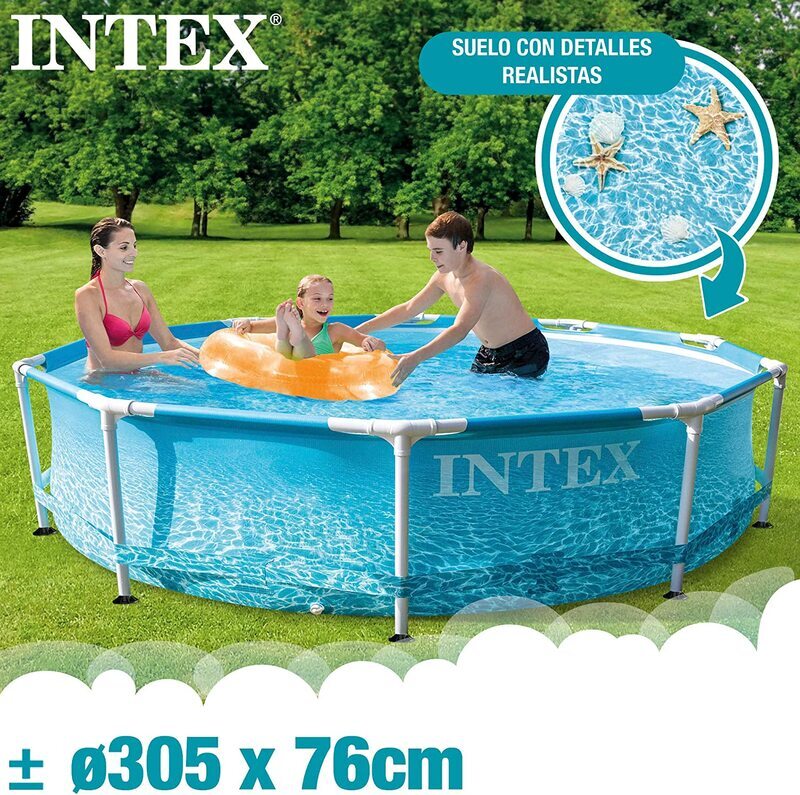 Intex Beachside Metal Frame Pool Set, 10ft x 30in, Blue
