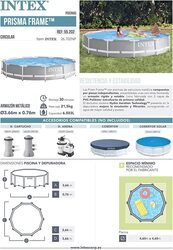 Intex Prism Frame Pool, 26710, 3.66m x 76cm, Grey