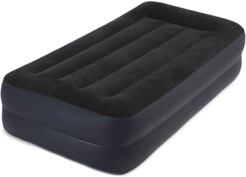 

Intex Pillow Rest Raised Airbed with Fibre Technology and Built-in Pump, Twin/Single, 64122, Black/Grey