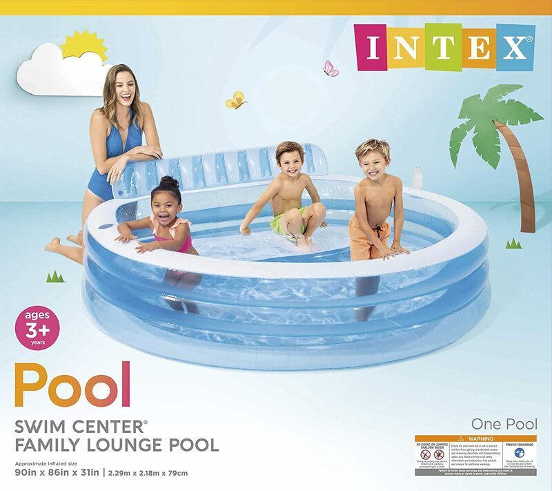 Intex 57190EP Inflatable Family Lounge Pool, Blue