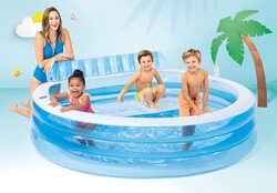 Intex 57190EP Inflatable Family Lounge Pool, Blue