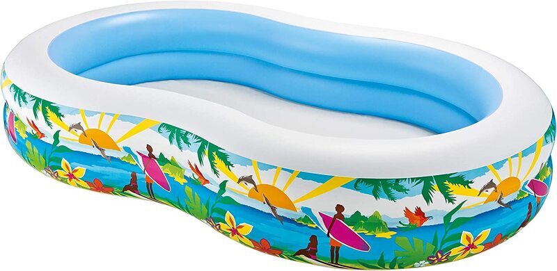 Intex Swim Centre Inflatable Paradise Seaside Swimming Pool, 56490, Blue