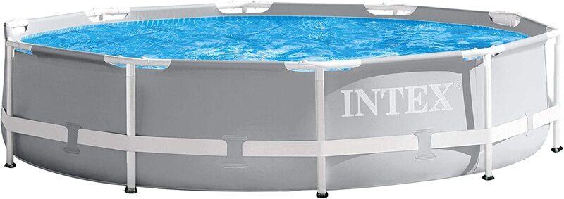 Intex Prism Frame Pool Set, 10ft x 30in, Grey