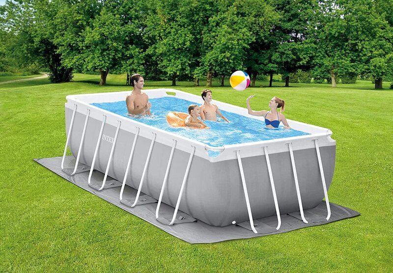 Intex Prism Frame Swimming Pool, 400 x 200 x 122cm, Grey