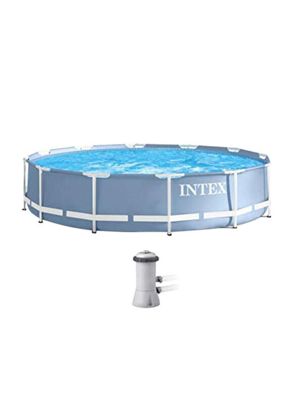 

Intex Prism Frame Pool with Pump, 26712, 12 Ft X 30 Inch, Grey