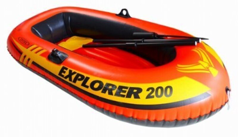 Intex Explorer 200 2-Person Sea Hawk Boat Set, 3 Pieces, Multicolour