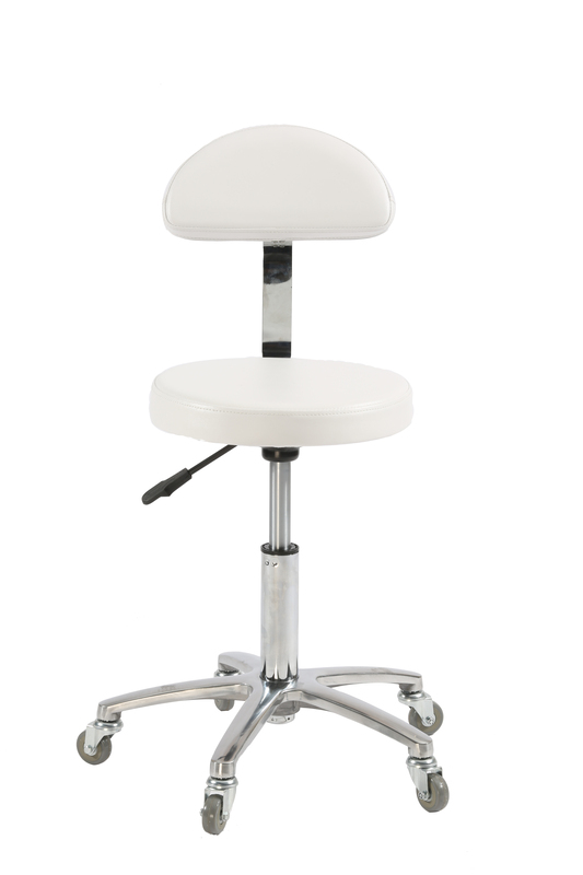 

Generic Salon Stool Chair with Back Rest White