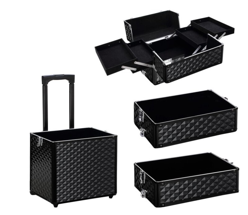 Makeup Case Trolley Black Shine