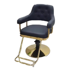 Hair Dressing Chair Black with Gold Handle