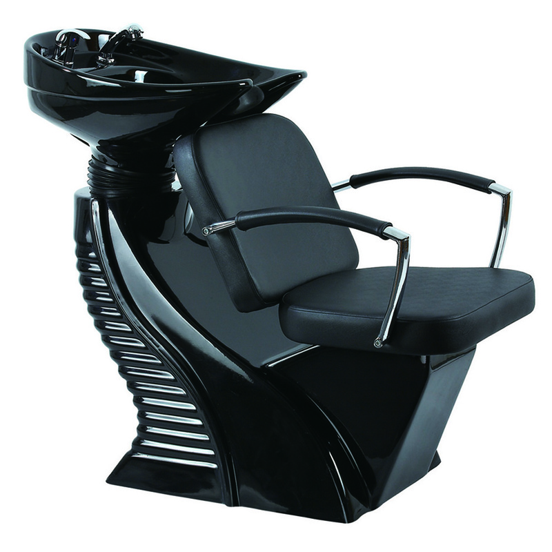 Shampoo Chair with Basin Black