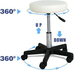 Salon Stool White without Back Rest (5pcs/ctn)