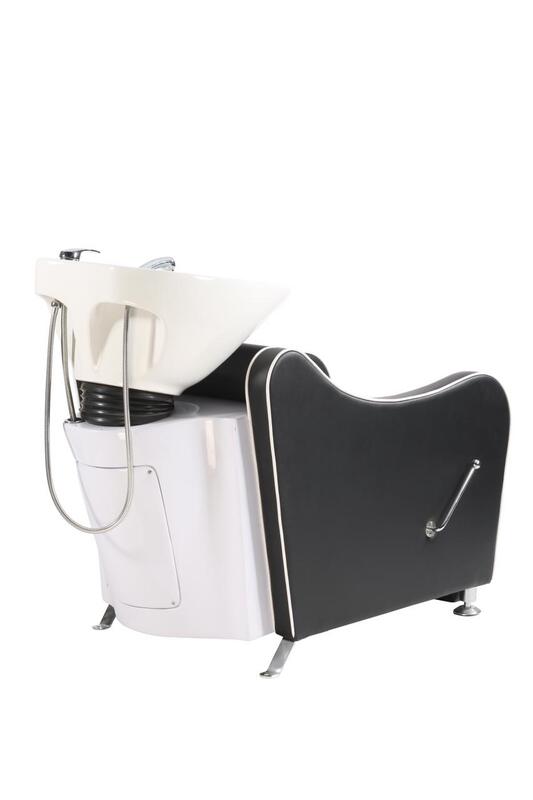 Salon Shampoo Chair Black with White Basin