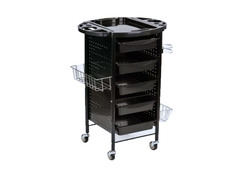 HAIR SALON TROLLEY STEEL BLACK