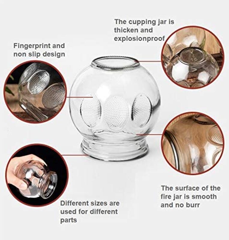 Professional Glass Cupping Therapy Sets Size #4 (8pcs/set)