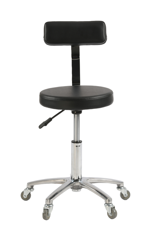 

Generic Salon Stool Chair with Back Rest Black