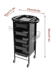 HAIR SALON TROLLEY STEEL BLACK