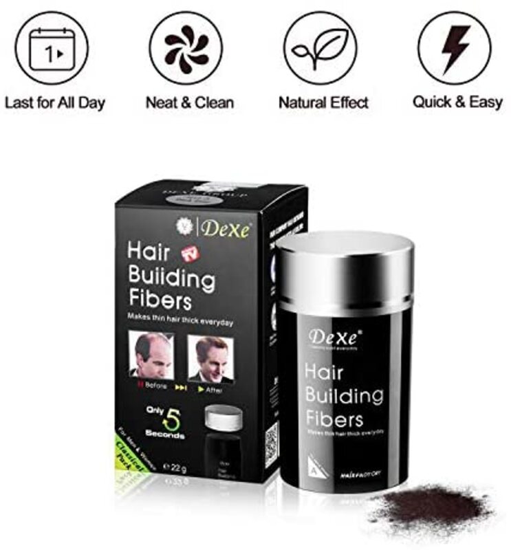 Dexe Hair Building Fibers Medium Brown 22g No.4