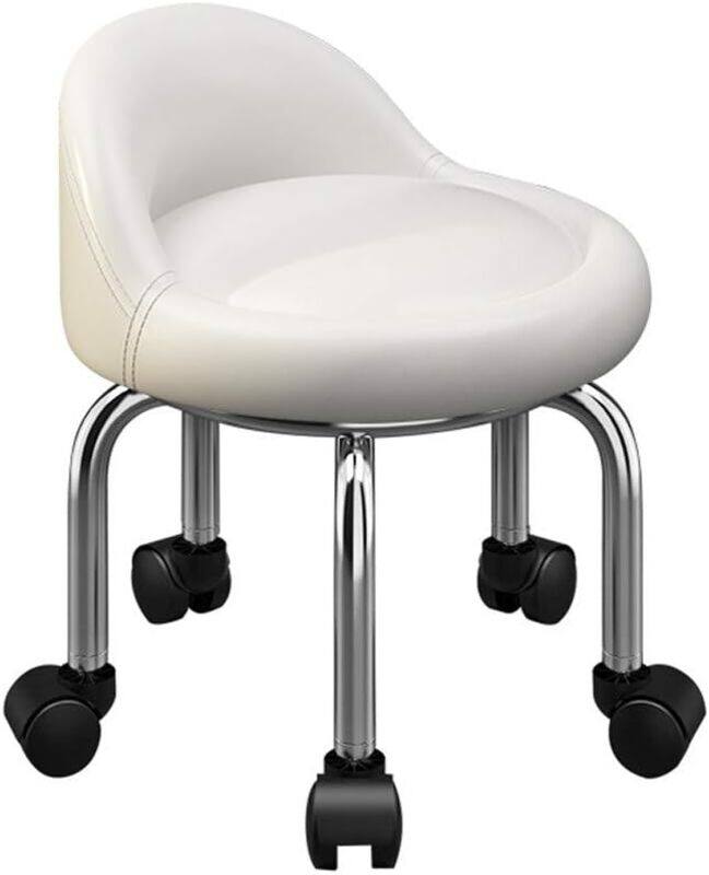 

Generic Mini Pedicure Rolling Stool with Backrest Black