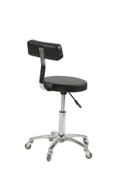 Salon Stool Chair with Back Rest Black