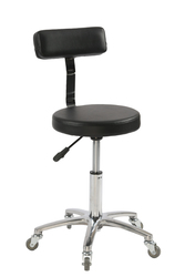 Salon Stool Chair with Back Rest Black