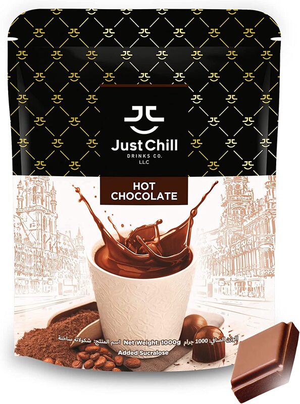 Just Chill Drinks Co. Beverage Premix, Hot Chocolate, 1000g