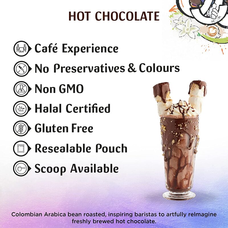 Just Chill Drinks Co. Beverage Premix, Hot Chocolate, 1000g
