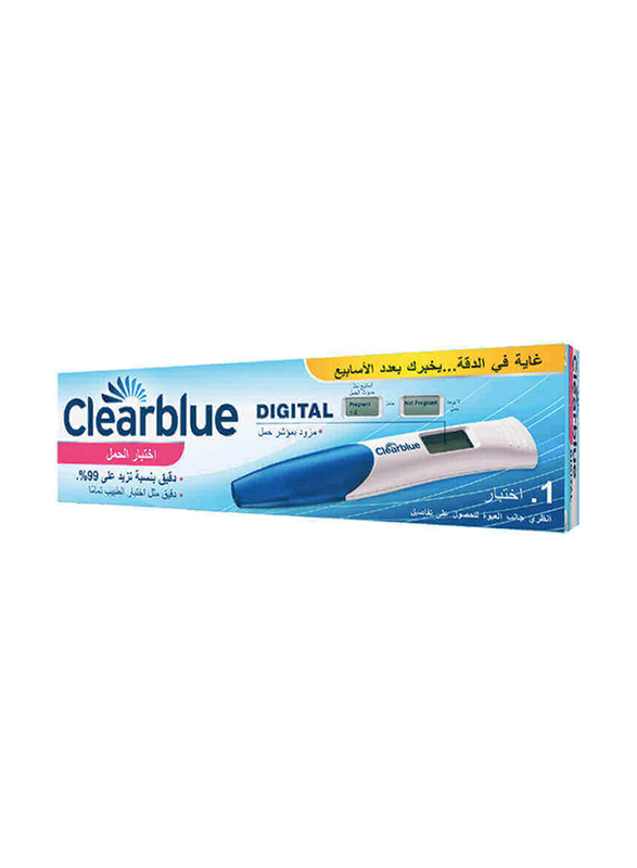 Clear Blue Digital with Conception Indicator Thermometer, White/Blue