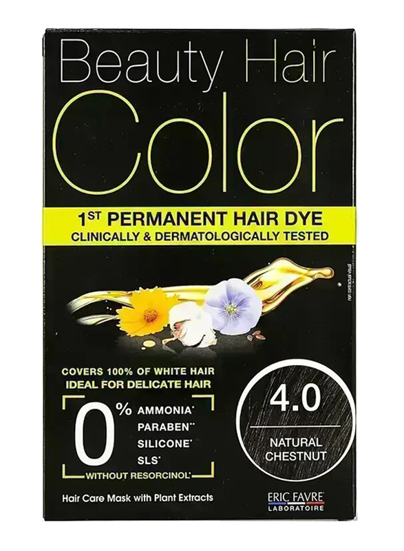 Eric Favre Beauty Hair Colour, 160ml, 4.0 Natural Chestnut