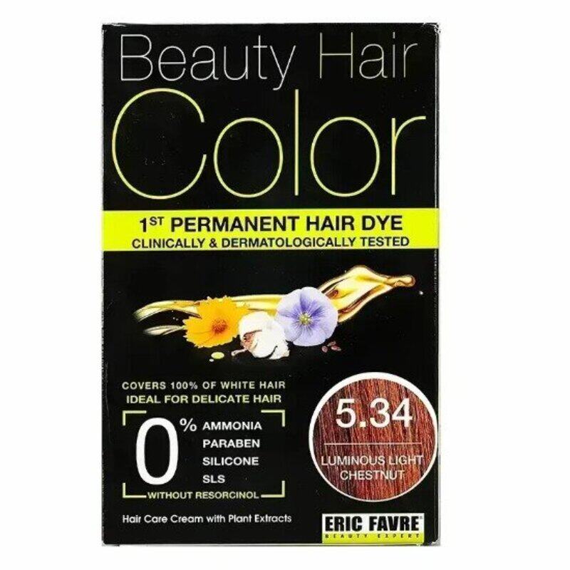 

Eric Favre Beauty Hair Colour, 160ml, 5.34 Luminous Light Chestnut