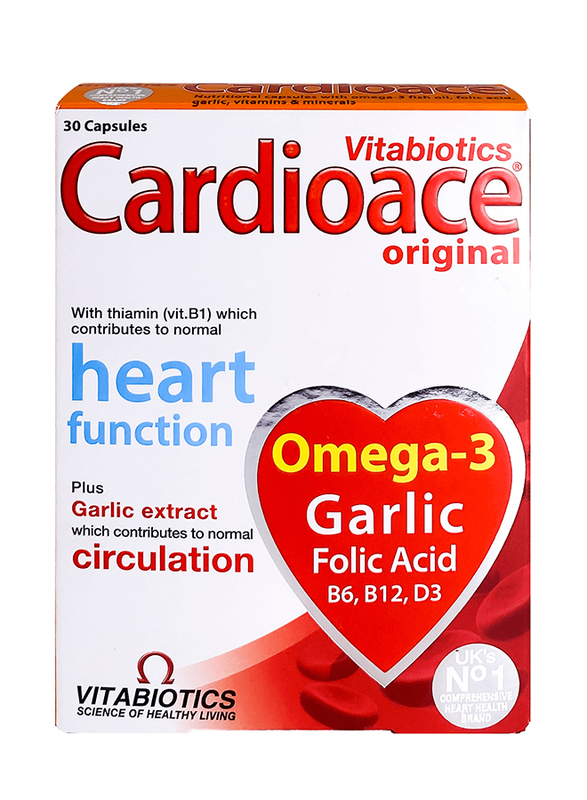 Vitabiotics Cardioace Original Omega 3 Garlic Folic Acid, 30 Capsules