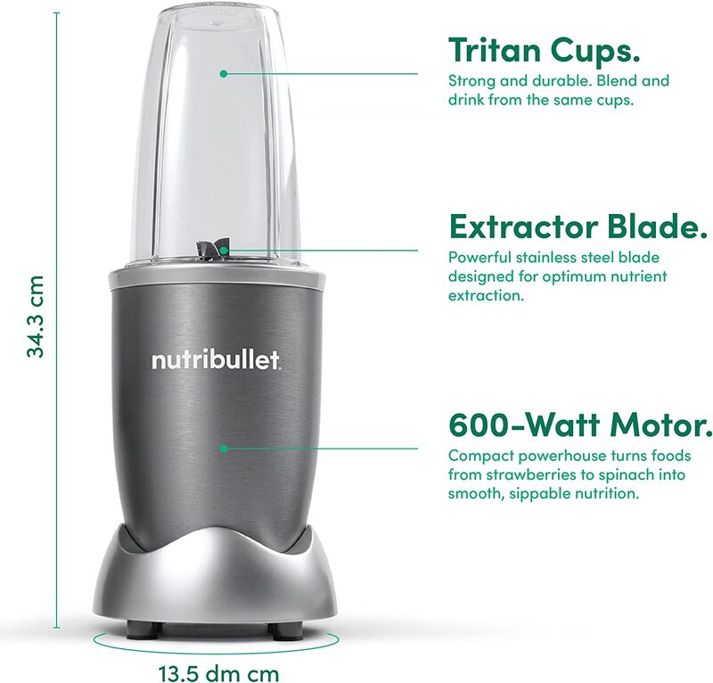 Nutribullet Countertop Blender, 600W, Nbr-0612, Grey
