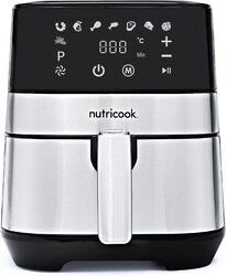 Nutri Cook 5.5L Digital Control Panel Display Rapid Air Fryer, 1700W, Silver