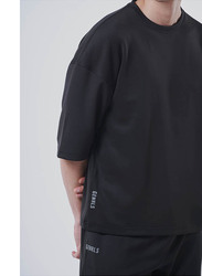 GENRLS Oversized Tee Short Sleeve T-Shirt for Men, Large, Black