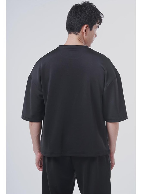 GENRLS Oversized Tee Short Sleeve T-Shirt for Men, Large, Black