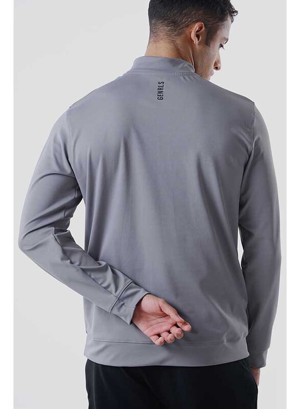 GENRLS Regular Fit F/S Pullover Long Sleeve T-Shirt for Men, Large, Cloudy Grey
