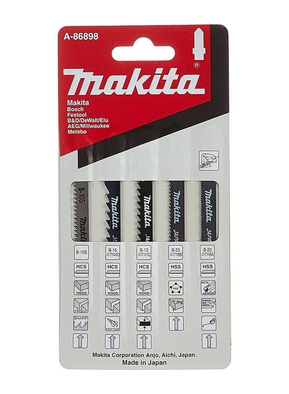 MAKITA A-86898 - JIGSAW BLADES, 5 PIECES