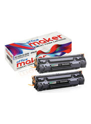 Office Maker CE285A.CB435A.CB436A Black Toner Cartridge Set, 2 Pieces