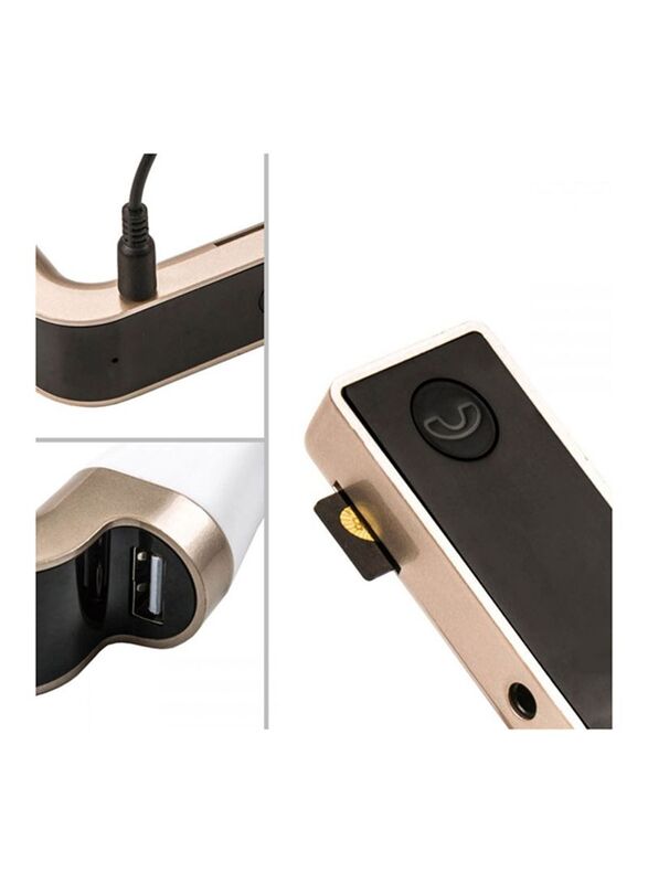 CarG7 4-In-1 USB Car Charger with Inbuilt Media Player, Gold/Black